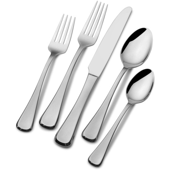  18/10 Stainless Steel 65-Piece Flatware Set, Cosmo Satin