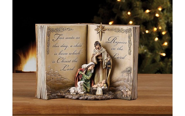  Imports Holy Family Bible Nativity Scene Resin Stoneware Christmas Decoration Figurine