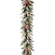  9 Foot by 10 Inch Dunhill Fir Garland with Red Berries, Snow and Cones