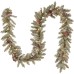  9 Foot by 10 Inch Dunhill Fir Garland with Red Berries, Snow and Cones