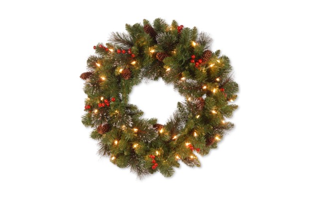  24 Crestwood Spruce Wreath With Silver Bristle