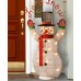  Company 36″ Silver Fabric Tinsel “Let It Snow” 2D Snowman with 20 Clear Lights