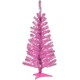  4′ Pink Tinsel Tree with Plastic Stand & 70 Clear Lights