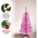  4′ Pink Tinsel Tree with Plastic Stand & 70 Clear Lights