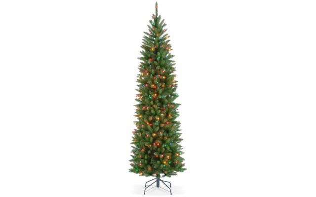  Company 7.5′ Kingswood Fir Hinged Pencil Tree With 350 Multicolor
