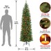  Company 7.5′ Kingswood Fir Hinged Pencil Tree With 350 Multicolor