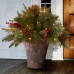  Company Company Pre-lit Artificial Christmas Tree Feel Real Urn Filler | Flocked with Mixed Decorations Strung LED Lights with Stand
