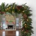  Company ‘Feel Real lit Artificial Christmas Garland Flocked with Mixed Decorations and Pre-Strung White Lights, 9 ft, Colonial