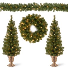 National Tree Company Pre-lit Artificial Christmas 4-Piece Set Garland