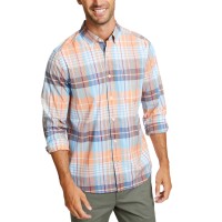 Nautica Men's Casual Warm Plaid Shirt, Guava Punch, Small