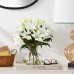  1434 Lily Silk Arrangement with Glass Vase