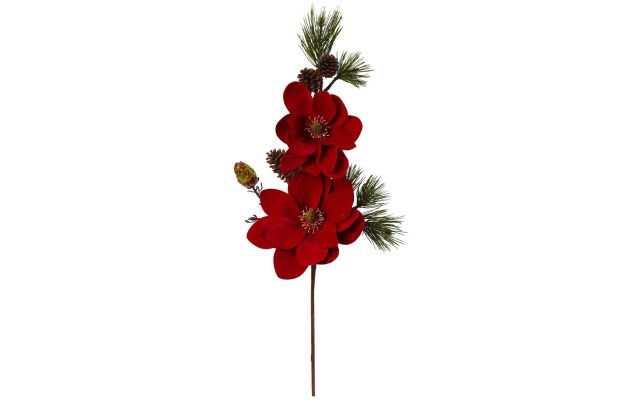  36″ Magnolia & Pine Artificial Flower, Set of 2