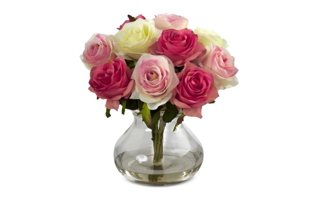  Rose Arrangement with Vase Artificial Plant