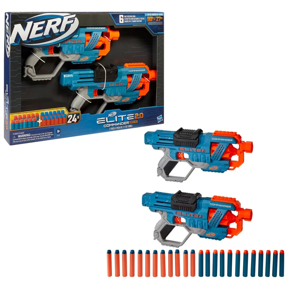 Nerf Elite 2.0 Commander Blaster 2-Pack With 24 Darts