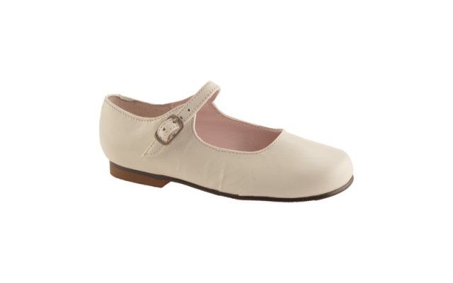  Bonnett Mary Jane (White Leather, 5 Toddler)