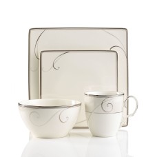Noritake Dinnerware, Platinum Wave Squa