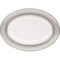 Noritake Odessa Oval Platter, 14-Inch, Platinum