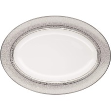 Noritake Odessa Oval Platter, 14-Inch, Platinum