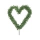  22″ Green Pine Artificial Heart Shape Wreath with Ground Stakes