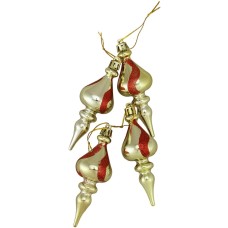 Northlight 4 Count and 2-Finish Shatterproof Christmas Finial Ornaments