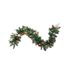 Northlight 6′ Green Foliage and Assorted Copper Ornaments Garland – Unlit