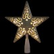 8.5″ Gold Glitter Star Cut-Out Design Christmas Tree Topper – Clear Lights