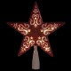  8.5″ Red Glitter Star Cut-Out Design Christmas Tree Topper – Clear Lights