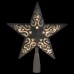  8.5″ Silver Glitter Star Cut-Out Design Christmas Tree Topper – Clear Lights