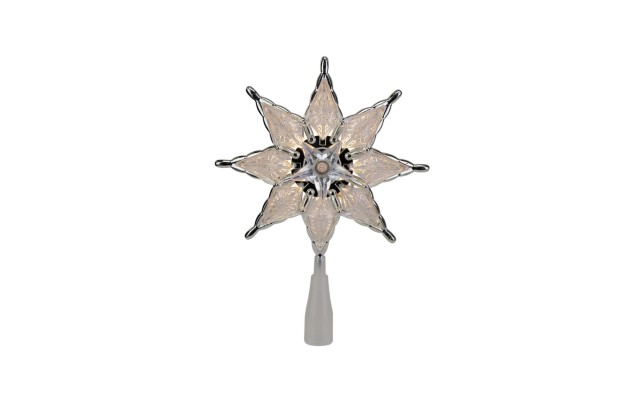  8 Point Star Christmas Tree Topper-Clear Lights
