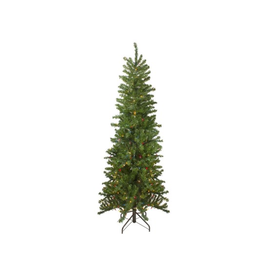  6.5 ft Pre-Lit 400 Lights Canadian Pine Artificial Pencil Christmas Tree
