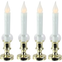 Northlight Set of 4 LED Flickering Window Christmas Candle Lamp with Timer 8.5″
