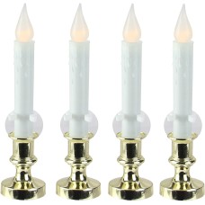 Northlight Set of 4 LED Flickering Window Christmas Candle Lamp with Timer 8.5″