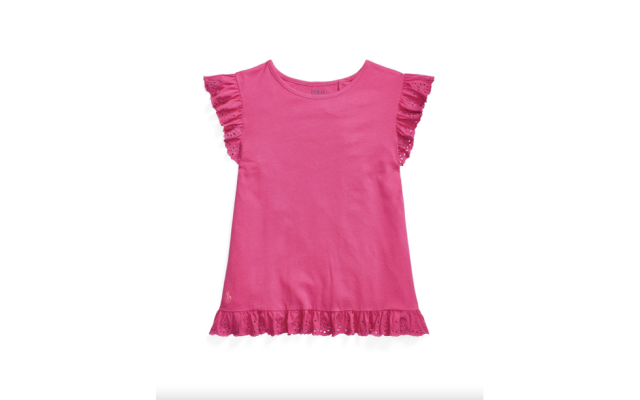  Big Girls Eyelet Jersey Top