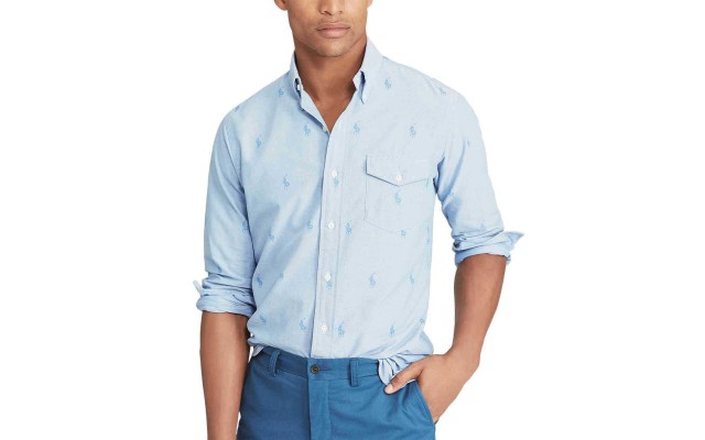  Men's Classic Fit Cotton Oxford Shirt, Light Blue, Small