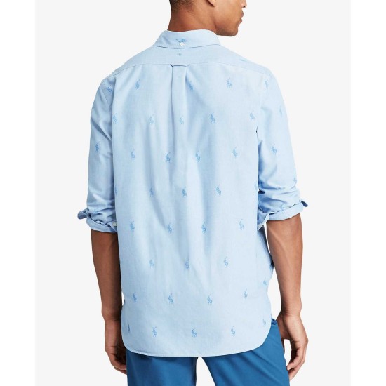  Men's Classic Fit Cotton Oxford Shirt, Light Blue, Small
