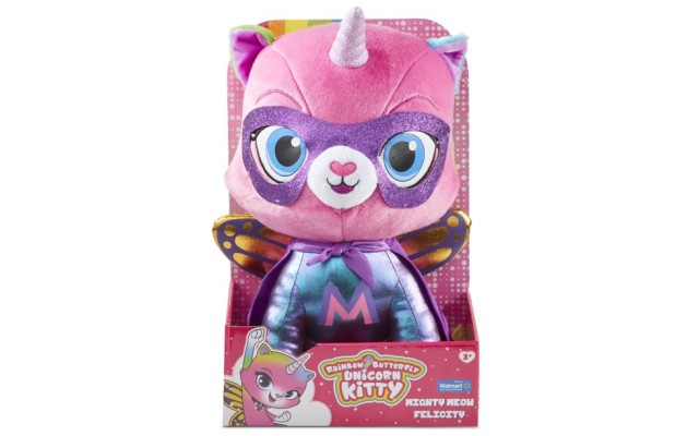 Rainbow Butterfly Unicorn Kitty 14” Plush Mighty Meow Felicity