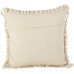  Moroccan Tasseled Fringe Decorative Pillow (20″ x 20″, Ivory)
