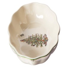 Spode Christmas Tree Gold Collection Cranberry Dish & Server