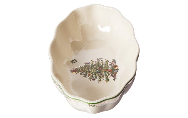  Christmas Tree Gold Collection Cranberry Dish & Server