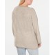 Style & Co. Womens Plus Linen Blend Striped Pullover Sweater, Beige, 2X