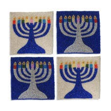 Sudha Pennathur Menorah Coasters, Set of 4