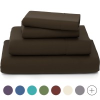 the Season Essentials Wrinkle Free Sheet Sets with Deep Pockets & Stain Resistant, 1800 Thread Count Bamboo Based, Brown, Queen Pillowcases (Set of 2)