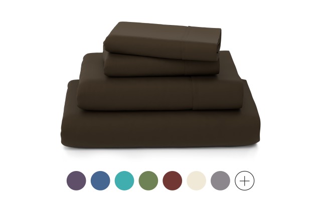 Wrinkle Free Sheet Sets with Deep Pockets & Stain Resistant, 1800 Thread Count Bamboo Based, Brown, Queen Pillowcases (Set of 2)