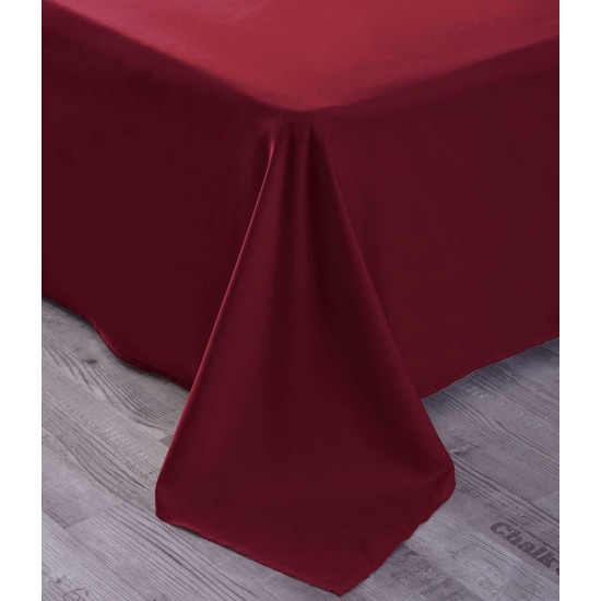  Wrinkle Free Sheet Sets with Deep Pockets & Stain Resistant, 1800 Thread Count Bamboo Based, Burgundy, King