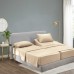 Wrinkle Free Sheet Sets with Deep Pockets & Stain Resistant, 1800 Thread Count Bamboo Based, Beige, Split King