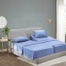  Wrinkle Free Sheet Sets with Deep Pockets & Stain Resistant, 1800 Thread Count Bamboo Based, Blue, Queen Pillowcases (Set of 2)