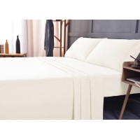 the Season Essentials Wrinkle Free Sheet Sets with Deep Pockets & Stain Resistant, 1800 Thread Count Bamboo Based, Ivory, Full