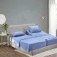  Wrinkle Free Sheet Sets with Deep Pockets & Stain Resistant, 1800 Thread Count Bamboo Based, Blue, Queen