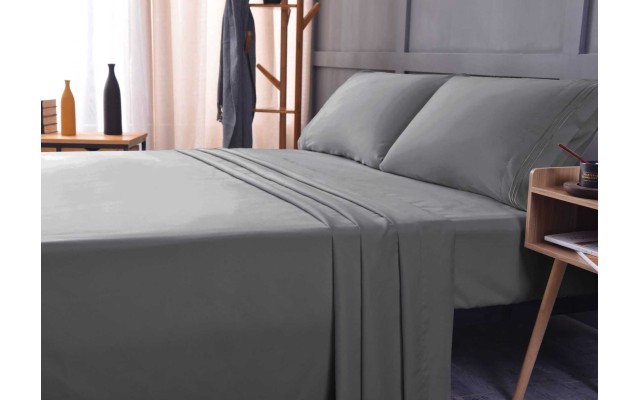  Wrinkle Free Sheet Sets with Deep Pockets & Stain Resistant, 1800 Thread Count Bamboo Based, Gray, Full
