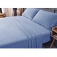  Wrinkle Free Sheet Sets with Deep Pockets & Stain Resistant, 1800 Thread Count Bamboo Based, Blue, King